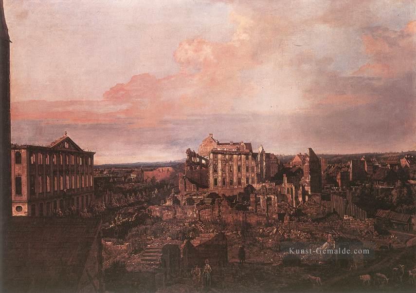 Dresden Die Ruinen der Pirnaische Vorstadt städtischen Bernardo Bell Ölgemälde